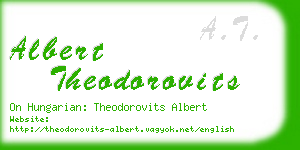 albert theodorovits business card